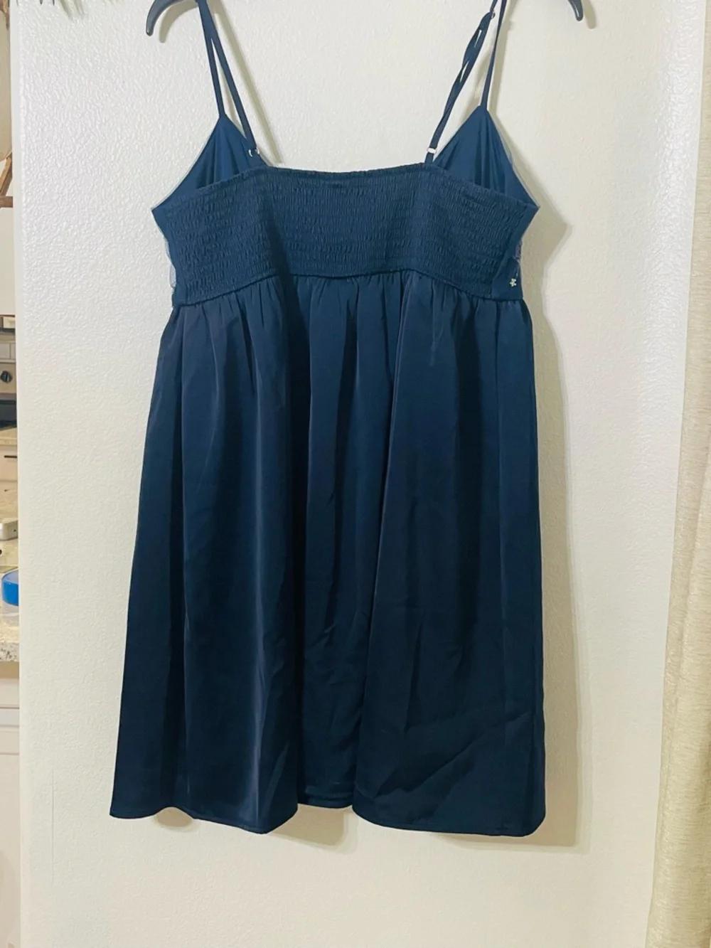 NWT Wild Fable Women's Embellished Mini Babydoll Dress Navy Blue‎ Sz M
